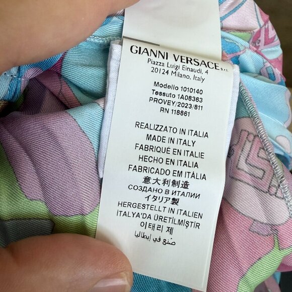 Versace Girls Pleated Skirt, Flowers Greca Twill, Size 5A - Picture 9 of 11